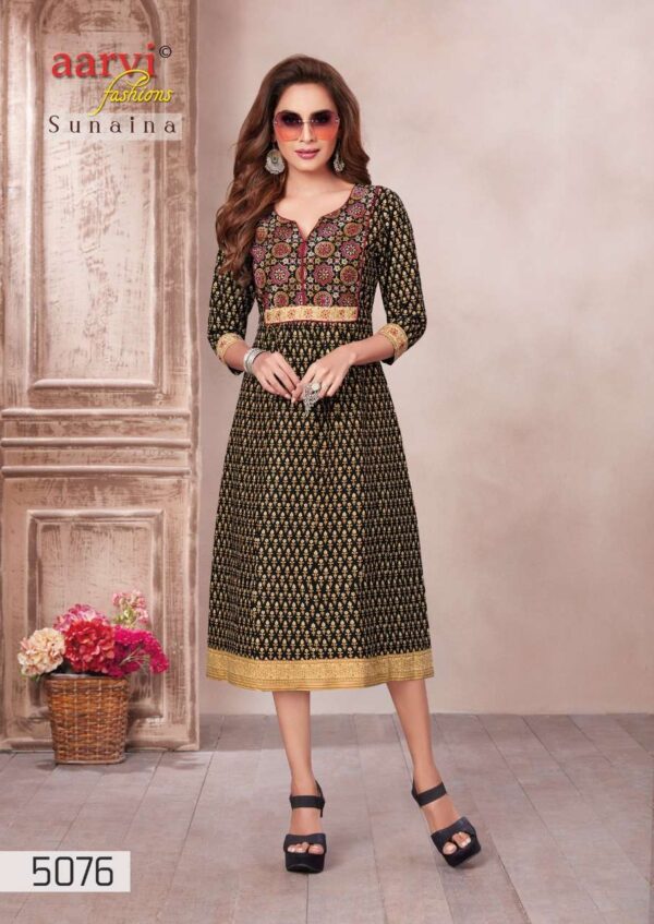 aarvi fashion sunaina vol 1 5075 5079 series fancy designer kurtis catalogue online dealer surat 2023 01 27 17 10 05