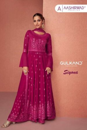 aashirwad by gulkand siyona 9394 9398 series real georgette party wear stiched free size salwar kameez online wholesaler surat 2022 11 05 14 18 22