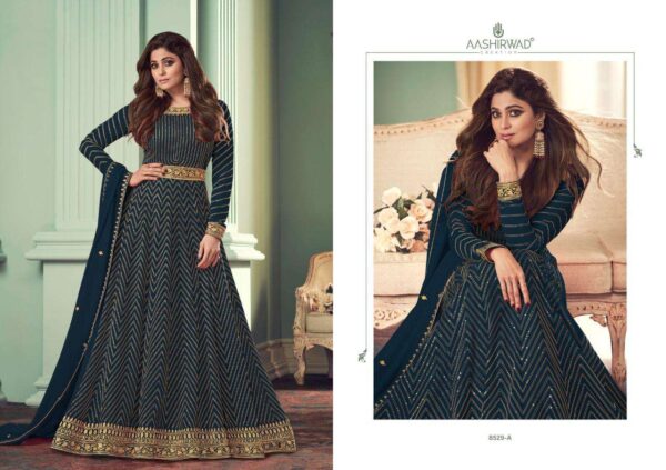 aashirwad creation alizza gold 8529 series party wear suits catalogue wholesaler surat 1 2022 01 27 12 17 20
