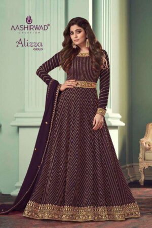 aashirwad creation alizza gold 8529 series party wear suits catalogue wholesaler surat 2022 01 27 12 17 20