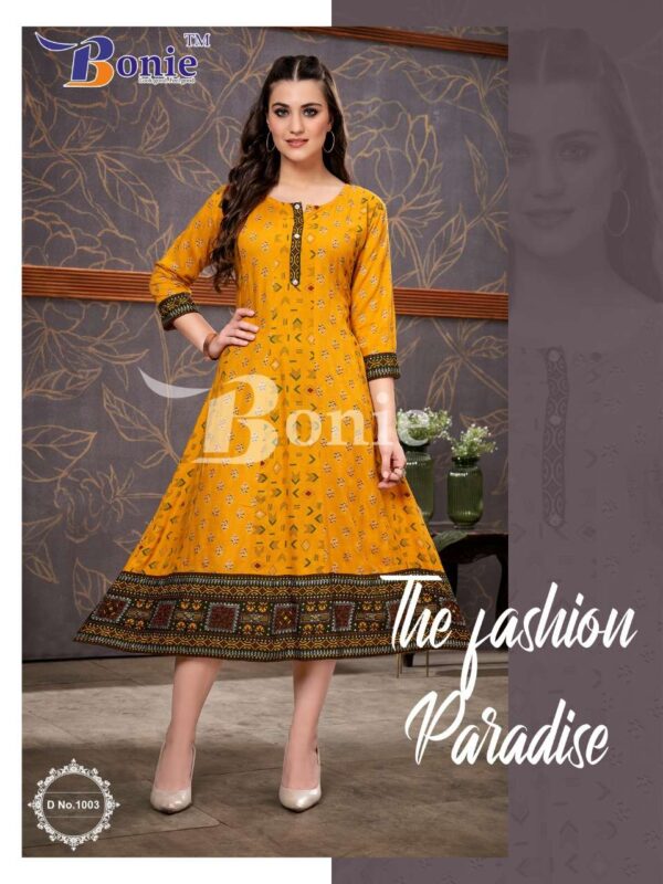 bonie suhana 1001 1006 series flare style trendy kurtis catalogue online supplier surat 2 2023 01 27 17 54 14