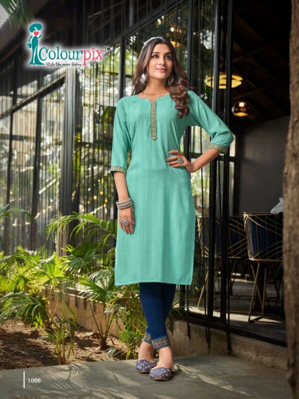 colourpix fashion queen vol 1 1001 1006 series stylish designer kurti and pant catalogue latest collection surat 6 2023 01 19 18 34 49