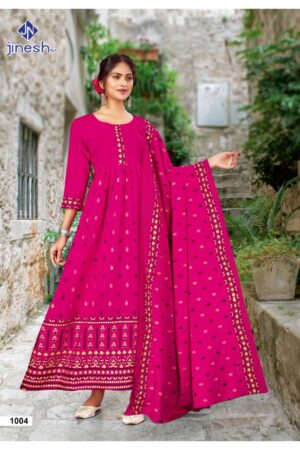 jinesh nx jannat 1001 1008 series designer long kurti with dupatta catalogue wholesaler surat 2023 01 28 16 04 59