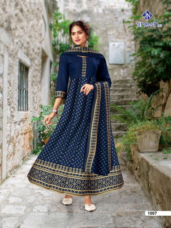 jinesh nx jannat 1001 1008 series designer long kurti with dupatta catalogue wholesaler surat 5 2023 01 28 16 04 59