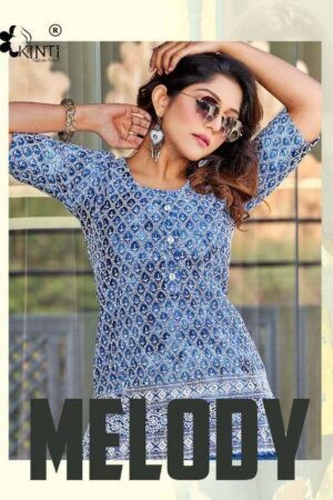 kinti fashion melody rayon slub tie dye with luckhnawi work kurti manufacturer surat 2023 01 19 15 36 42