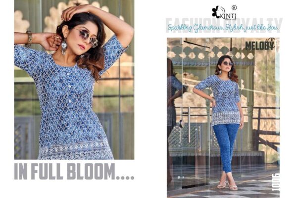 kinti fashion melody rayon slub tie dye with luckhnawi work kurti manufacturer surat 3 2023 01 19 15 36 42