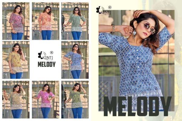 kinti fashion melody rayon slub tie dye with luckhnawi work kurti manufacturer surat 9 2023 01 19 15 36 42