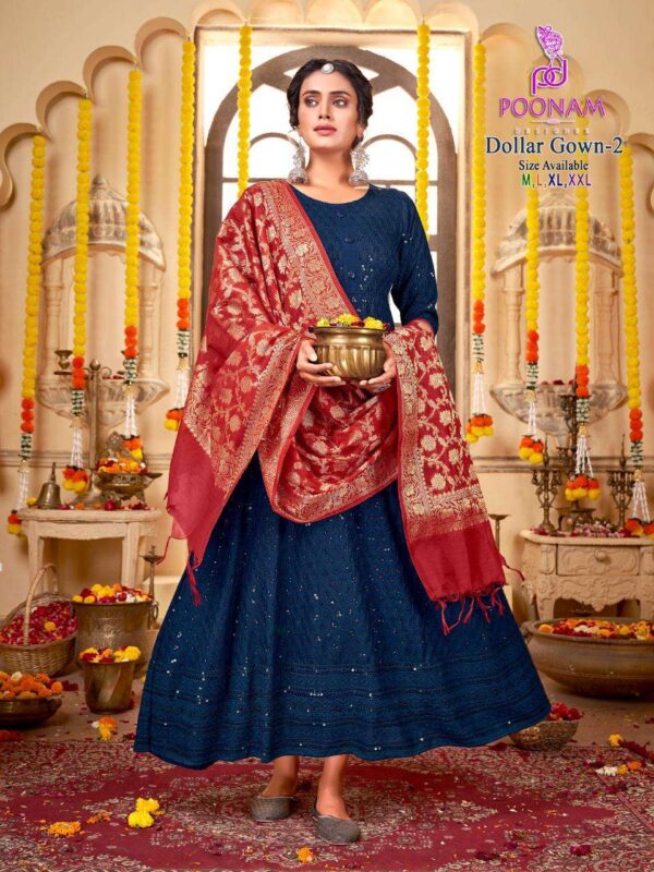 poonam designer dollar gown vol 2 1001 1008 stylish designer gown with dupatta catalogue at best price surat 5 2023 01 20 17 16 43