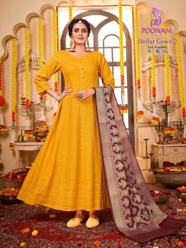 poonam designer dollar gown vol 2 1001 1008 stylish designer gown with dupatta catalogue at best price surat 6 2023 01 20 17 16 44