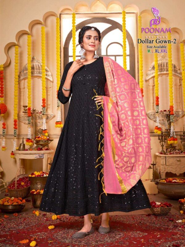 poonam designer dollar gown vol 2 1001 1008 stylish designer gown with dupatta catalogue at best price surat 7 2023 01 20 17 16 44