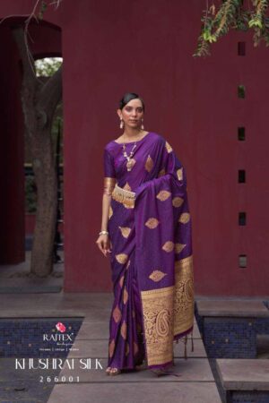 rajtex khushrat silk 266001 266006 series traditional designer saree catalogue party wear collection 2023 01 23 16 37 23