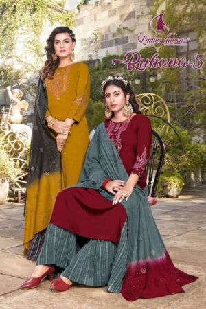 ruhana vol 5 by ladies flavour sharara style kurti collection 2023 01 06 12 55 46