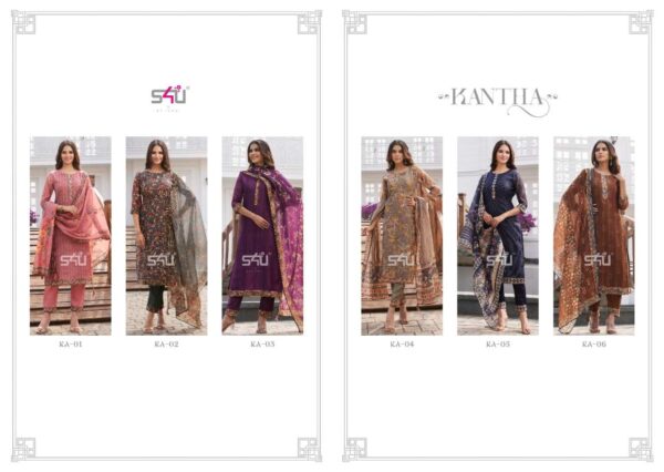 s4u kantha 01 06 series aasam silk stylish designer kurti catalogue collection supplier surat 7 2023 01 21 17 00 42