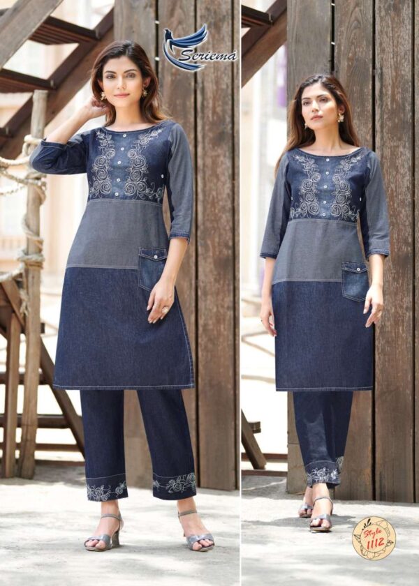 seriema kumb westin 1108 1113 series pure cotton denim fancy look designer kurti catalogue manufacturer surat 2 2023 01 20 14 42 29