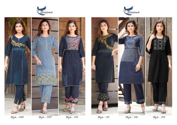 seriema kumb westin 1108 1113 series pure cotton denim fancy look designer kurti catalogue manufacturer surat 7 2023 01 20 14 42 29