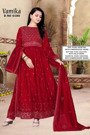 vedanti vamika 6180 series pure vichitra silk with embroidery work designer dress new catalogue 2023 01 19 14 48 55