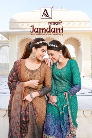 alok suit jamdani unstitched designer fancy salwar kameez catalogue manufacturer surat 2023 02 01 14 43 56