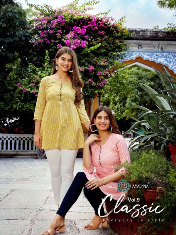 aradhna classic vol 9 9001 9004 series fancy cotton with work designer kurtis catalogue manufacturer surat 2 2023 02 02 17 02 35