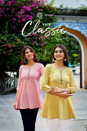 aradhna classic vol 9 9001 9004 series fancy cotton with work designer kurtis catalogue manufacturer surat 2023 02 02 17 02 35