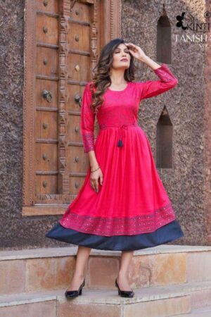 kinti fashion tanisha vol 1 1001 1008 series rayon designer flare style designer kurtis catalogue wholesaler surat 2023 02 03 14 44 07