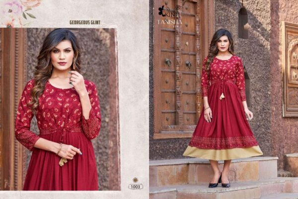 kinti fashion tanisha vol 1 1001 1008 series rayon designer flare style designer kurtis catalogue wholesaler surat 5 2023 02 03 14 44 07