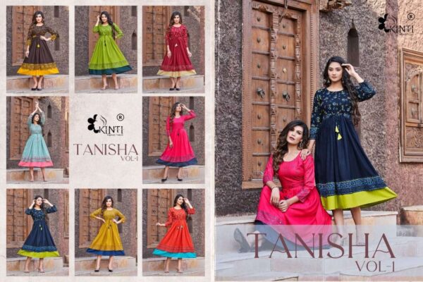 kinti fashion tanisha vol 1 1001 1008 series rayon designer flare style designer kurtis catalogue wholesaler surat 6 2023 02 03 14 44 07