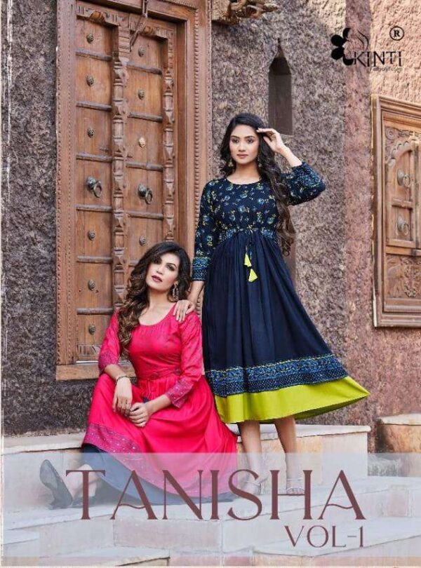 kinti fashion tanisha vol 1 1001 1008 series rayon designer flare style designer kurtis catalogue wholesaler surat 9 2023 02 03 14 44 07