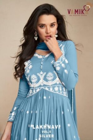 VAMIKA LAKHNAVI VOL 5 SILVER  NEW BEAUTIFUL CATALOGUE Rehmat Boutique