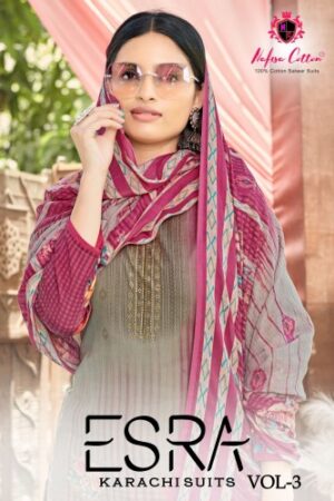 NAFISA COTTON ESRA KARACHI SUITS VOL 3  NEW BEAUTIFUL CATALOGUE Rehmat Boutique