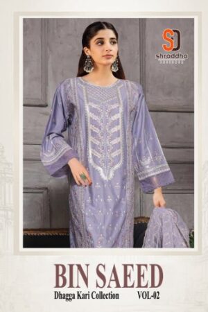 SHRADDHA DESIGNER BIN SAEED DHAGGA KARI COLLECTION VOL 2 NEW BEAUTIFUL CATALOGUE Rehmat Boutique