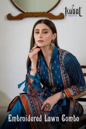 ISHAAL PRINTS EMBROIDERED LAWN COMBO  NEW BEAUTIFUL CATALOGUE Rehmat Boutique