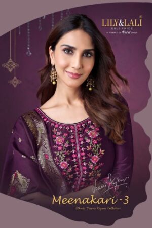 LILY & LALI MEENAKARI VOL 3 BEST DISCOUNT SUPERB FANCY LATEST CATALOGUE 2023 NEW BEAUTIFUL CATALOGUE Rehmat Boutique