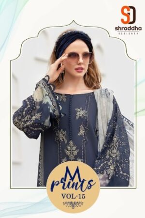 SHRADDHA DESIGNER M PRINTS VOL 15 BEST DISCOUNT SUPERB FANCY LATEST CATALOGUE 2023 NEW BEAUTIFUL CATALOGUE Rehmat Boutique