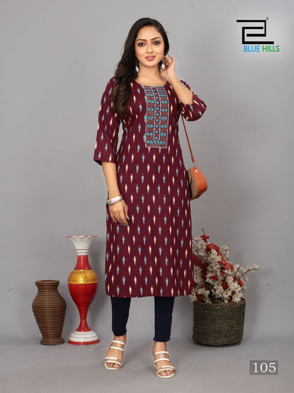 BLUE HILLS DREAMS EMBROIDERY KURTI WHOLESALER IN SURAT 4