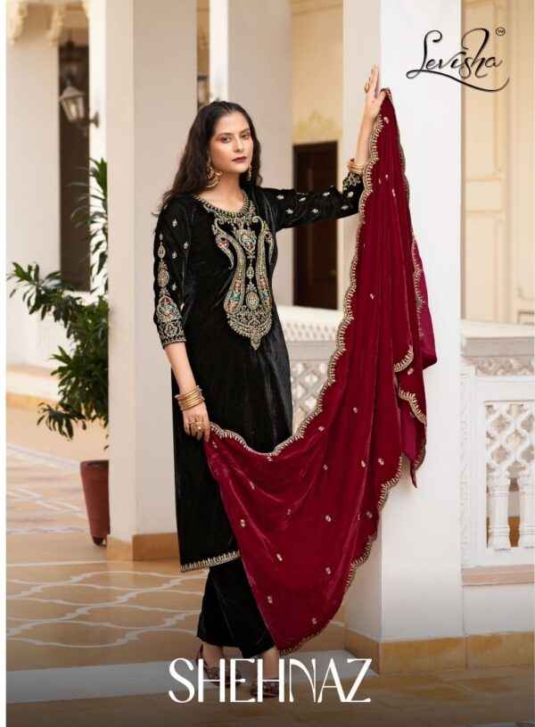 LEVISHA SHEHNAZ VELVET DESIGNER COLLECTION SALWAR SUITS WHOLESALER 5