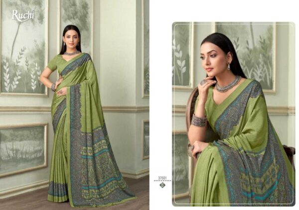 Ruchi Vivanta Silk Series 37501-37503 Beautiful Look Silk Crepe Wholesale Saree Premium Collection from Surat - Image 9
