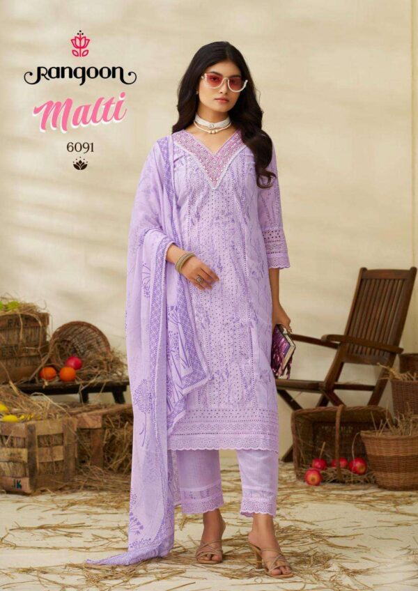Rangoon malti series 6091-6094 cotton wholesale suit