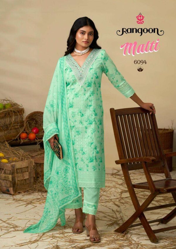 Rangoon malti series 6091-6094 cotton wholesale suit - Image 5